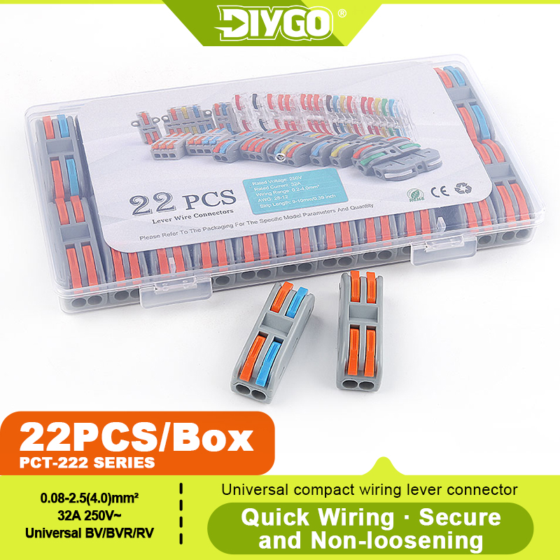 DIY GO 22PCS Lever Wire Connec - огляд і ціна Push Fit Connector